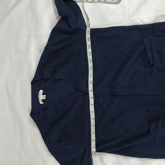 Goodthreads Navy Blue Button Up Cardigan Kimono 100% Merino Wool Size Small - Picture 6 of 7